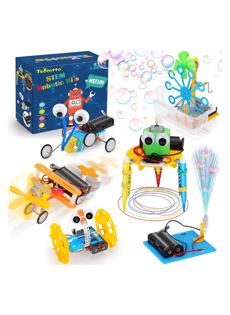 SYOSI - STEM Robotics Kit, 6 Set Science Experiments Project, Activities for Kids 6-8 8-12 Engineering Building Toy Electronic Motor Robot Craft for Boy 5 6 7 8 9 10 12+ Year Old Girl Gift Outdoor - Image 1