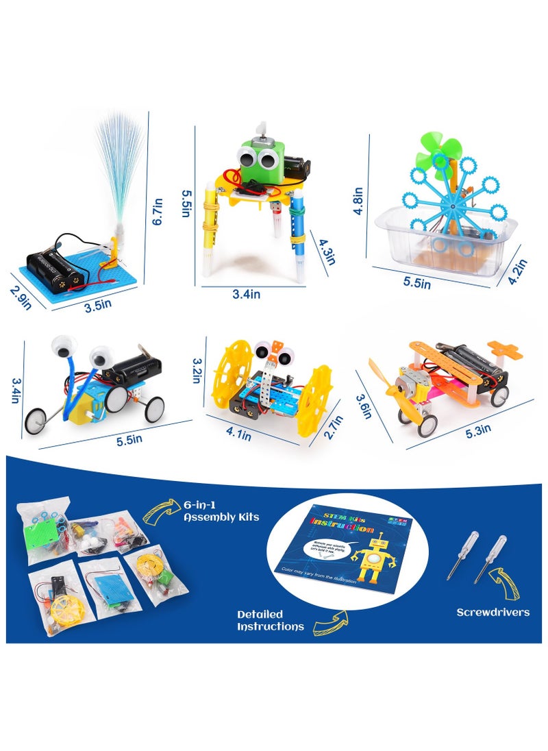 SYOSI - STEM Robotics Kit, 6 Set Science Experiments Project, Activities for Kids 6-8 8-12 Engineering Building Toy Electronic Motor Robot Craft for Boy 5 6 7 8 9 10 12+ Year Old Girl Gift Outdoor - Image 1