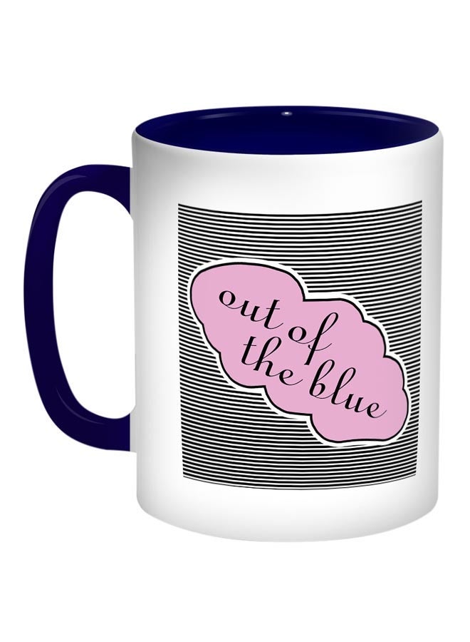 Out Of The Blue Printed Coffee Mug Pink/Black/Blue 11ounce