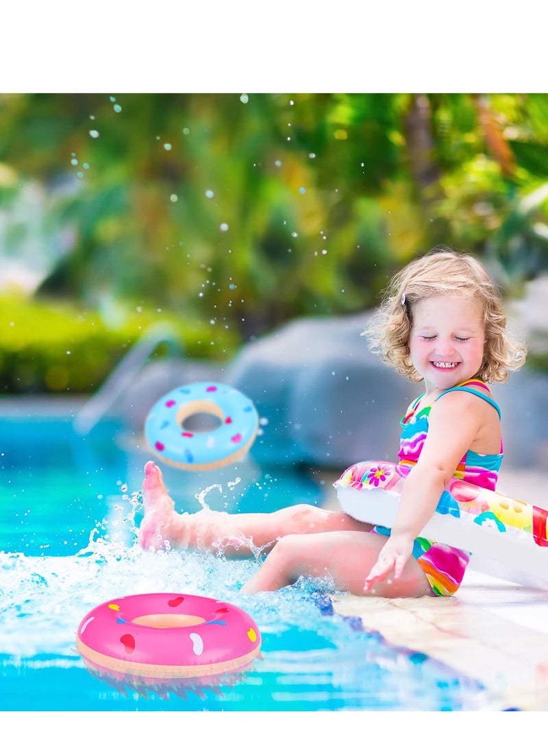 Excefore Kids Swim Rings for 4-6 Years Old, Donuts Pool Inflatable Floats, Doughnut Swimming Rings, Durable PVC Swimming Tube Water Fun Inflatable Pool Float, Party Toys Diameter 11.8inch 6PCS - Image 2