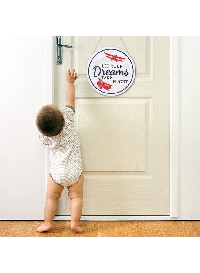 TOARTi 3D Airplane Wooden Wall Hanging (12''x12''), Let Your Dream Take Flight Inspirational Quote Door Sign, Rustic Aircraft Wall Hanging for Toddler Kids Room Nursery Playroom Classroom Decor - Image 5