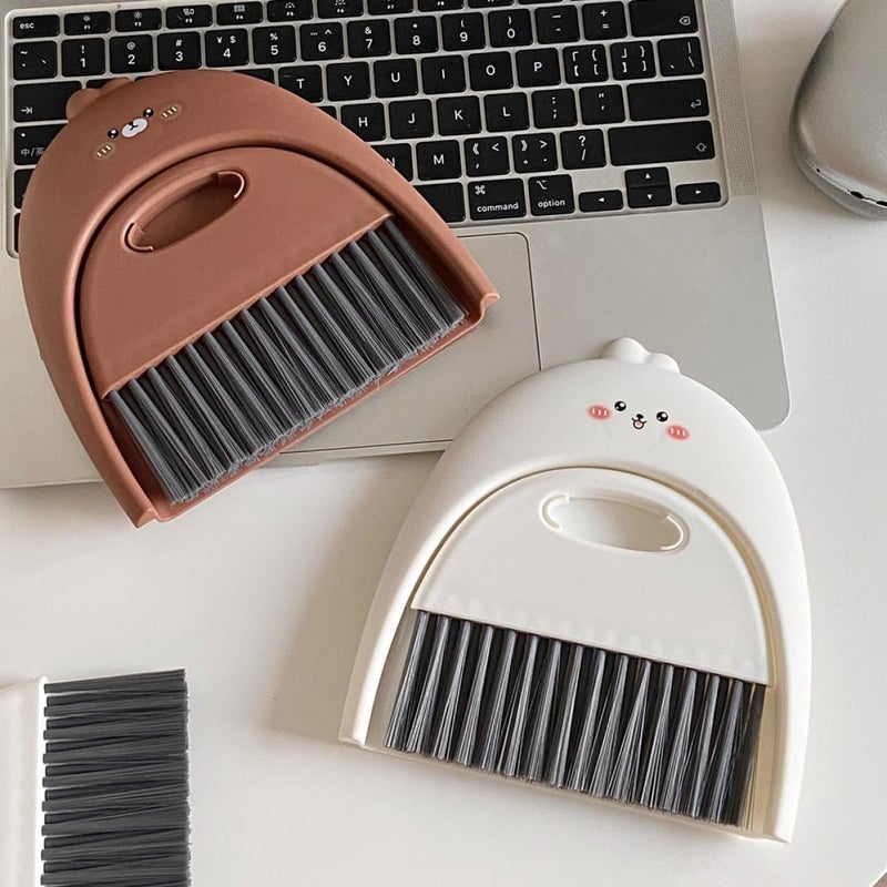 Mini Dustpan and Brush Set, Small Cleaning Broom with Dustpan, Compact Desk and Car Interior Detailing Brush for Home and Auto Cleaning - Image 4
