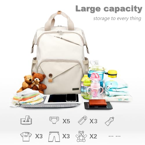 Hap Tim Baby Diaper Bag for Boys Girls Large Backpack Diaper Bags with Double Compartments Baby Registry Search Shower Gifts Stuff Newborn Must Haves7340KK - Image 3