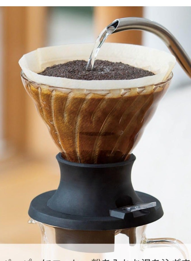 Pour Over Coffee Maker，Clever Coffee Dripper, V60 Drip Filter with On/Off Switch Silicone Glass Filter, Brew Like French Press & Pour Over, Borosilicate Glass, BPA-Free, Easy Clean（Send filter paper）  - Image 4