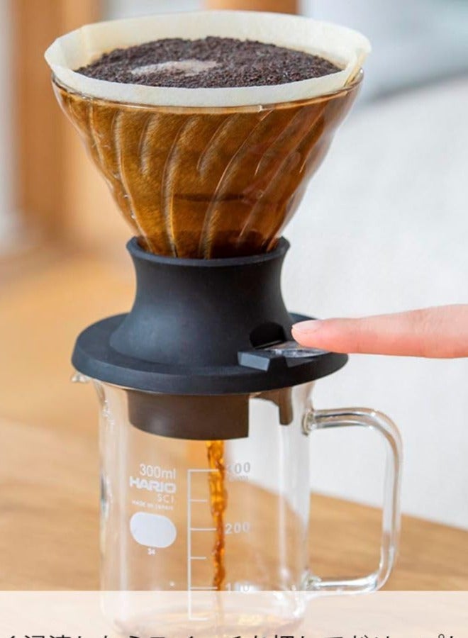 Pour Over Coffee Maker，Clever Coffee Dripper, V60 Drip Filter with On/Off Switch Silicone Glass Filter, Brew Like French Press & Pour Over, Borosilicate Glass, BPA-Free, Easy Clean（Send filter paper）  - Image 5