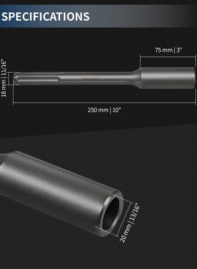Firecore SDS Max Ground Rod Driver for 5/8 Inch & 3/4 Inch Grounding Rods, Firecore One-Piece T Post Driver Adapter Bits for SDS-Max Rotary Hammer Drill Tool Jackhammer Attachment, SDS Ground Driving Bits - Image 5
