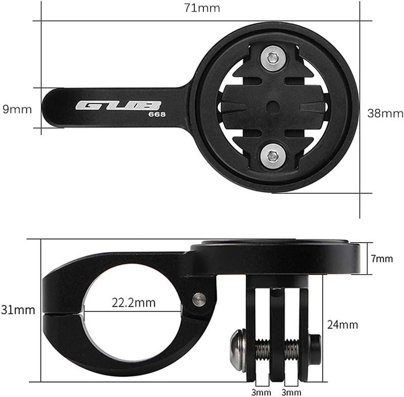 فيستنايت حامل كمبيوتر دراجة هوائية 22.2 مم لمقود TT مع 4 محولات لـ Garmin وBryton وCateye وكاميرا رياضية - Image 3