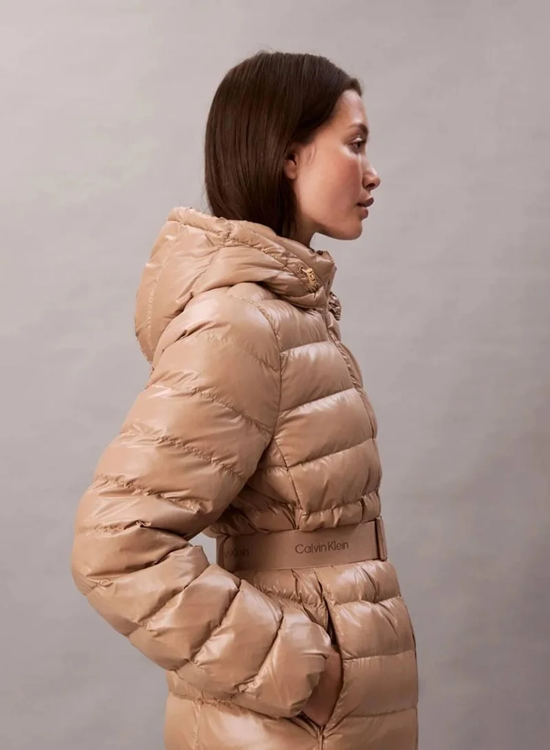 CALVIN KLEIN Lightweight Belted Puffer Jacket
