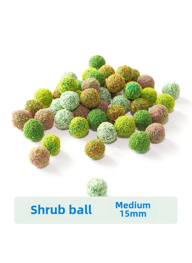 Generic - Miniature Simulation Sand Table Model Grassland Scenery Green Belt Bush Ball Decoration Material Photography Studio Props-Color:Random Color Bush Ball 1.5CM1 - Image 1