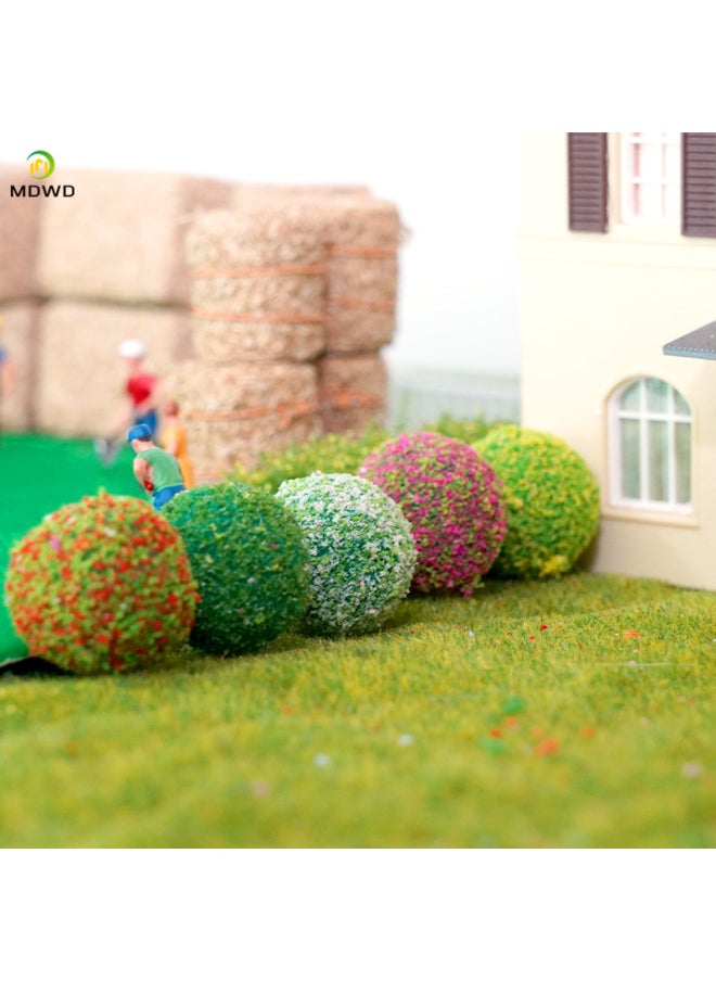 Generic - Miniature Simulation Sand Table Model Grassland Scenery Green Belt Bush Ball Decoration Material Photography Studio Props-Color:Random Color Bush Ball 1.5CM1 - Image 1