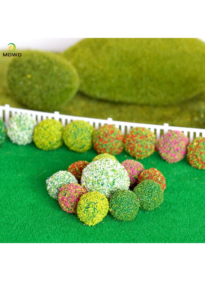 Generic - Miniature Simulation Sand Table Model Grassland Scenery Green Belt Bush Ball Decoration Material Photography Studio Props-Color:Random Color Bush Ball 1.5CM1 - Image 1