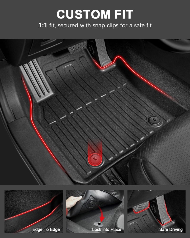 IKABEVEM Original 2021-2026 Sorento Floor Mats & Cargo Liner & Backrest Mat for Kia Sorento 6/7 Seats (Not for Hybrid) - Custom Fit TPE Floor Liners & Trunk Mat - All Weather Mats for Sorento 2021-2025 2026 - Image 5