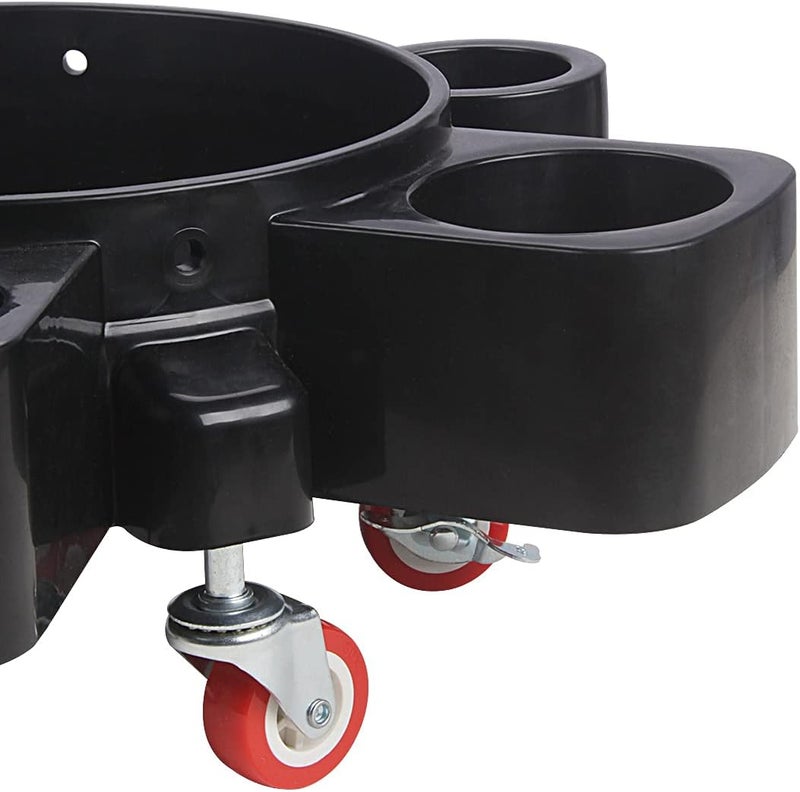 LCGP Bucket Dolly 5 Gallon Car Wash Professional Detailing Bucket Dolly with Heavy Duty Wheel Casters, Black - Image 5