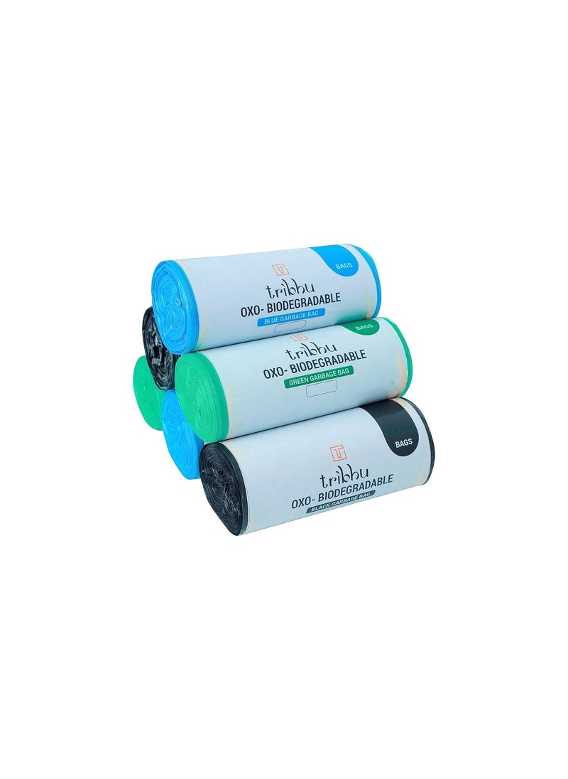 TRIBHU Tribhu Eco Friendly Multicolor XXLarge Garbage Bags 30x50 InchesPack of 6 60 Pieces 10 Pcs Each PackBiodegradable Garbage BagTrashDustbin Bags  - Image 1