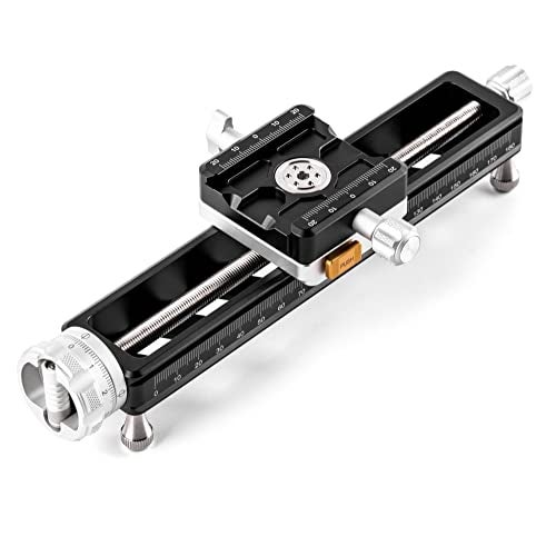 NiSi NM-200S Macro Focusing Rail | Precise Focus with Quick-Adjustment Button, Universal Tripod Compatibility, 360-Degree Rotating Clamp, Durable and Versatile Design | Close-Up and Macro Photography - Image 1