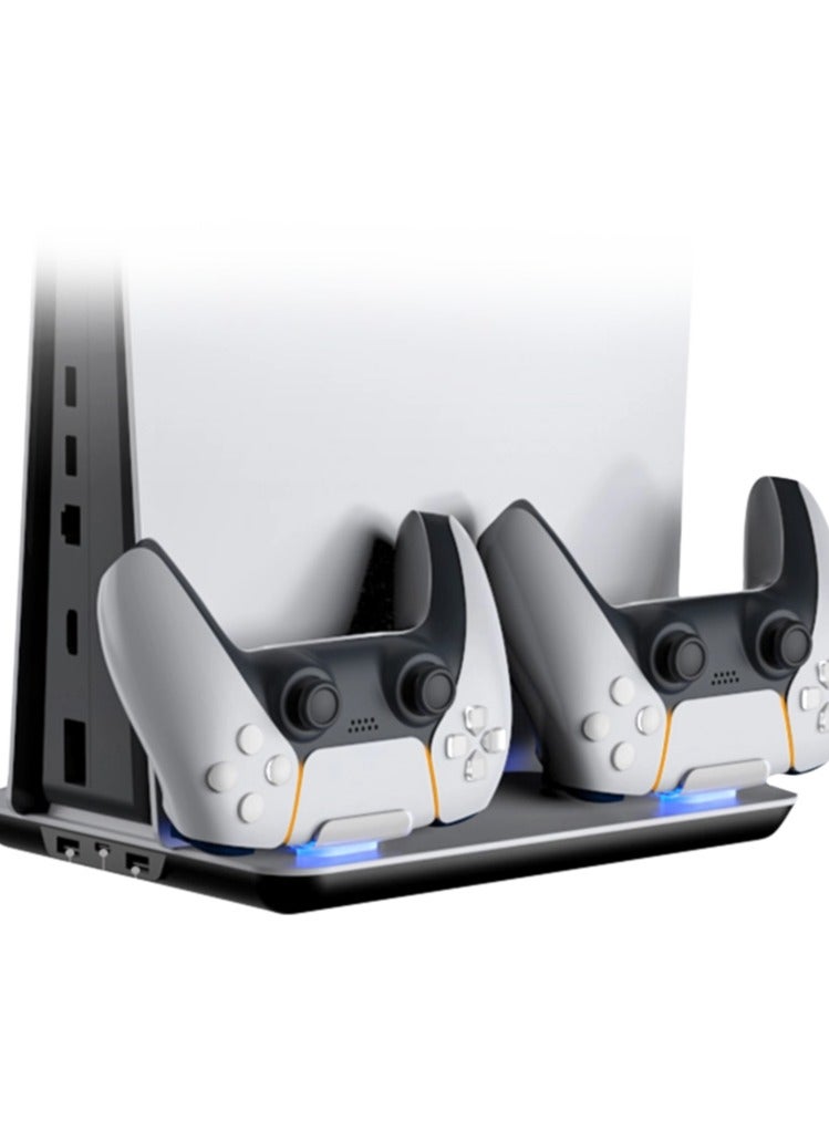 Multifunctional Cooling Stand for PS5 (Fat) – Efficient Cooling System, Dual Controller Charging Dock & Space-Saving Vertical Design - Image 1