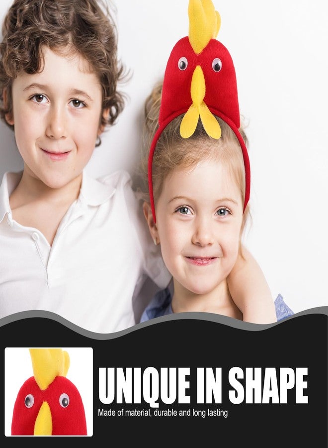 أموسفون طوق رأس على شكل ديك من آموسفن، طوق شعر تنكري على شكل دجاجة، مناسب للحفلات والعروض. - Image 5