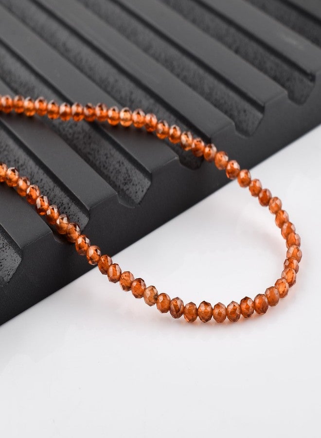 يانارا قلادة شوكر من حجر العقيق الهيسونيت الطبيعي من يانارا للنساء، مصنوعة من خرز دقيق من الأحجار الكريمة، قطعة مجوهرات رقيقة لها، حجر الميلاد، بلورات علاجية للطاقة، سلسلة مطلية بالفضة بطول 18 بوصة - Image 4