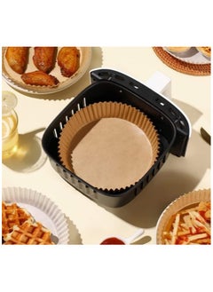 Generic 50-Pack Round Parchment Paper Air Fryer Liners - Food-Grade Safe Baking and Roasting Liner for Microwave - Round Disposable Air Fryer Paper Bowl, Safe Liners for Air Fryers - Fits 16cm Fryer Baskets - Oil & Water Resistant Parchment Baking Paper  - Image 3