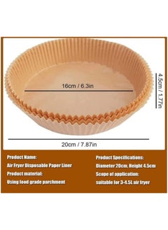 Generic 50-Pack Round Parchment Paper Air Fryer Liners - Food-Grade Safe Baking and Roasting Liner for Microwave - Round Disposable Air Fryer Paper Bowl, Safe Liners for Air Fryers - Fits 16cm Fryer Baskets - Oil & Water Resistant Parchment Baking Paper  - Image 5