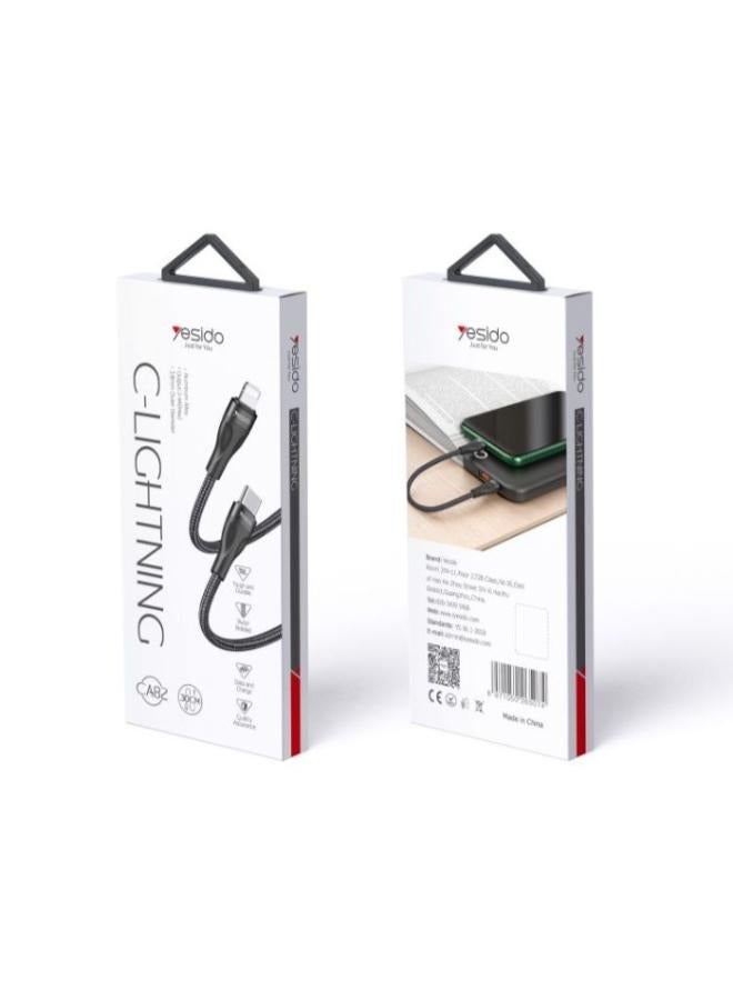 Yesido CA82 12W 30CM PD Type-c To For Lighting Data Cable | Type-C Short Data Cable  - Image 5