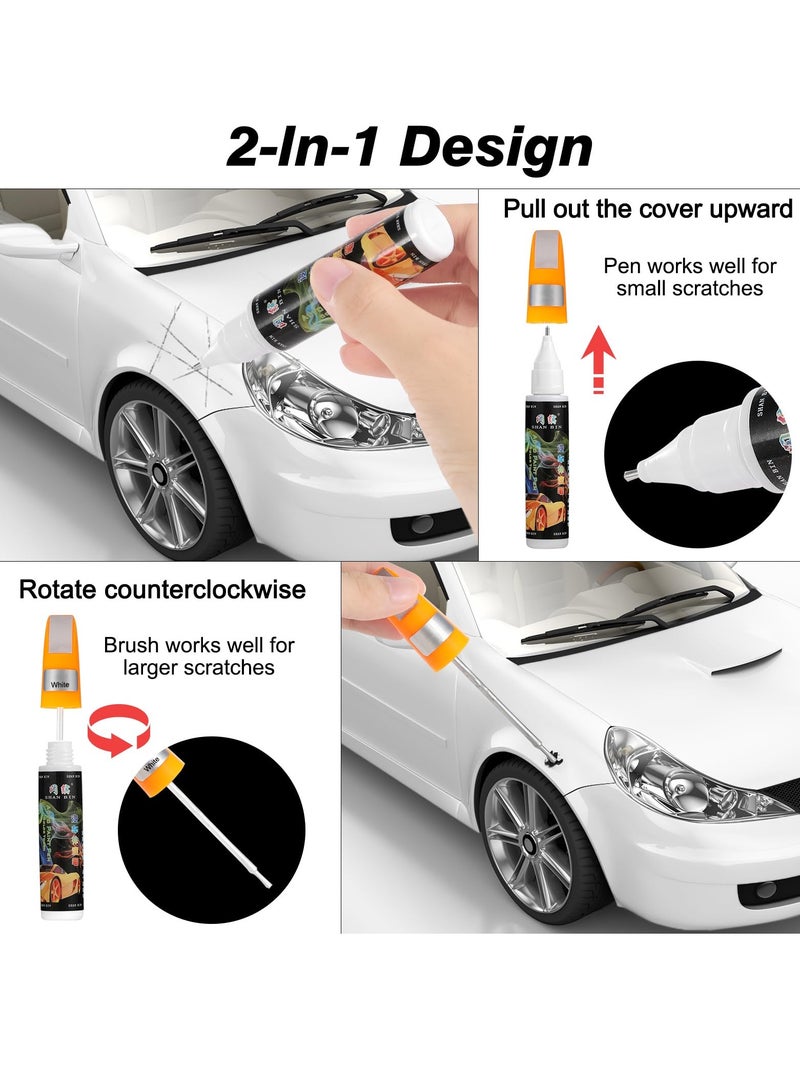 Car Scratch Repair Paste Car Scratch Removal for Cars Touch Up Paint for Cars Paint Scratch Repair White 2 In 1 Car Paint Pen Car Scratch Remover for Deep and Minor Scratches 4 Pack - Image 3