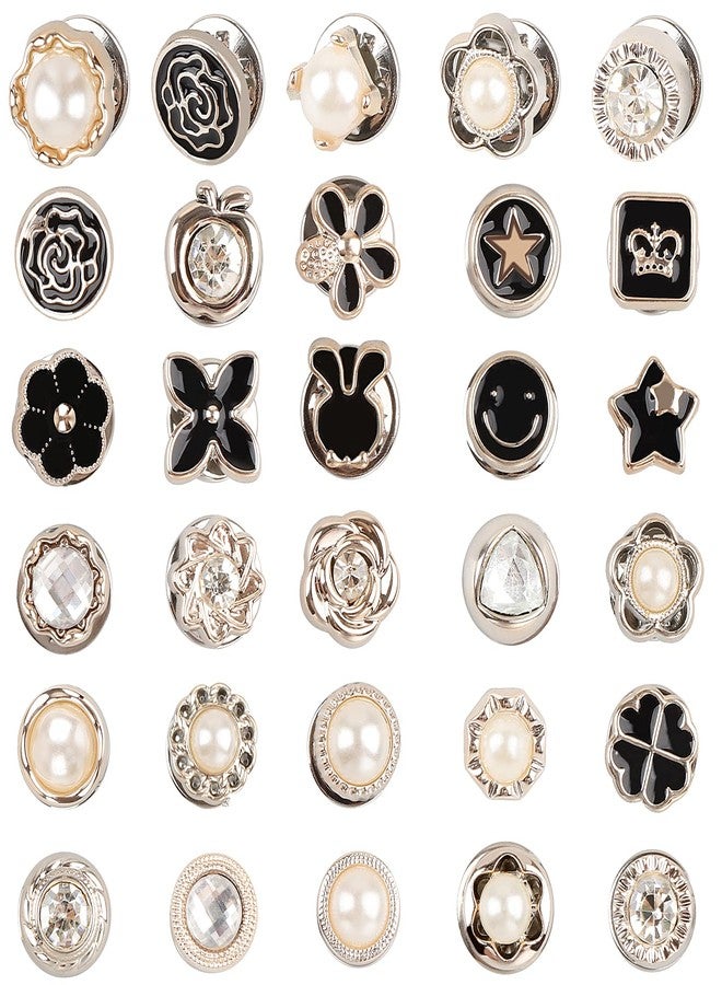 Hoiny Brooch Pins for Women, 30 Pcs Cover Up Button Pins for Clothes, Modesty Pins, Women Shirt Safety Brooch Buttons, Brooch Pins Invisible Button, Prevent Accidental Exposure of Buttons for Girls Clothes - Image 1