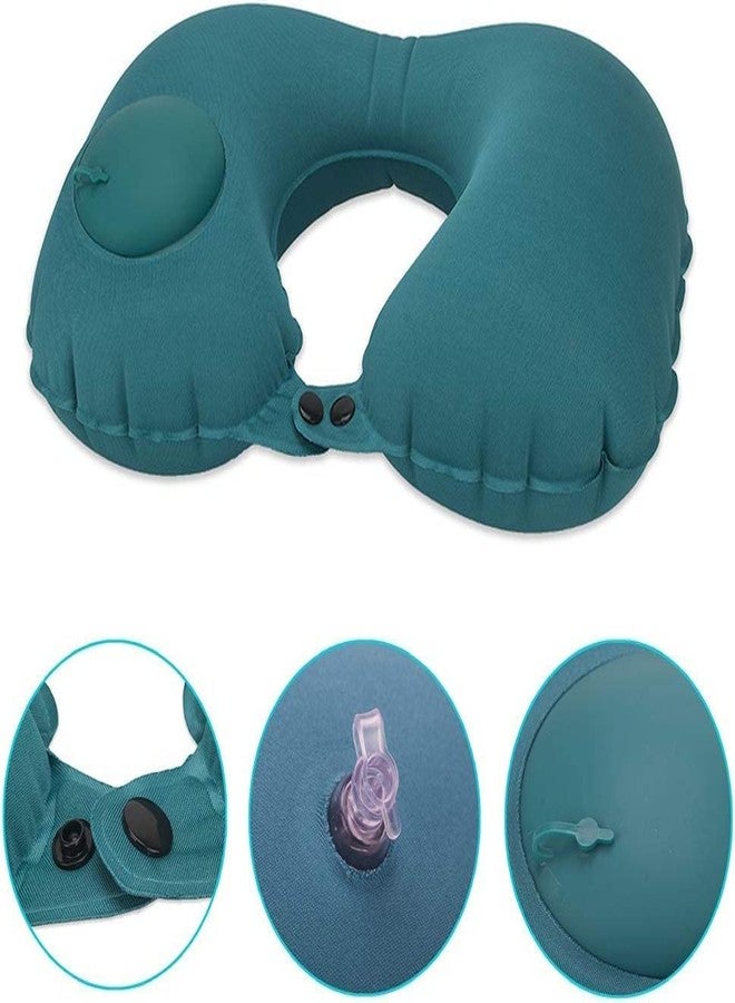 VUNEXO Travel Inflatable U-Shape Neck Airplane Car Pillows Ring Pillow Folding Press Type Bed Pillows Neck Cushion Office Rest Travel Camping Breathable Comfort, Multicolor - Image 2