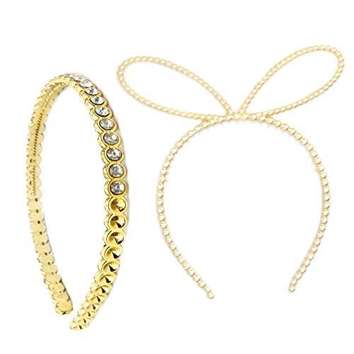 Rapidsflow® Combo Of Hair Bands With Pearl And Stone Set Of 2 pc For Women And Girls - Image 1