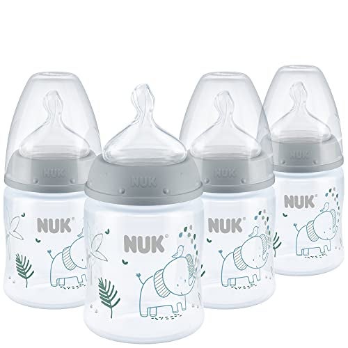 NUK Smooth Flow Anti Colic Baby Bottle 5 oz 4 Pack Elephant