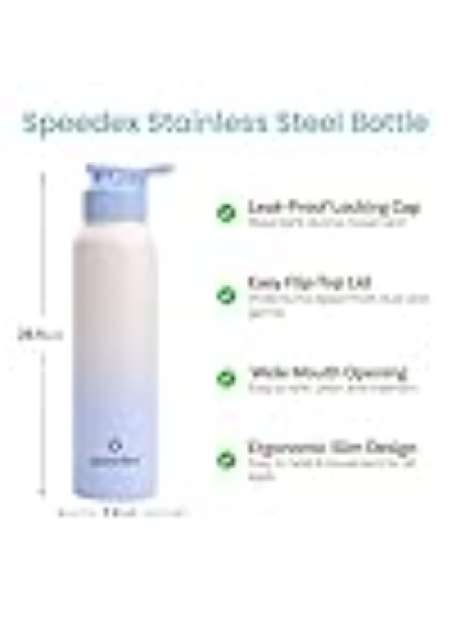 Speedex Stainless Steel Metal Water Bottle 1 Ltr 1000 ml, BIS Approved, Leak Proof Sipper Cap Bottle for Office, School, Gym, Travel, Daily Use for Men, Women, Kids, Adults, Pink Blue, Set of 1 - Image 4