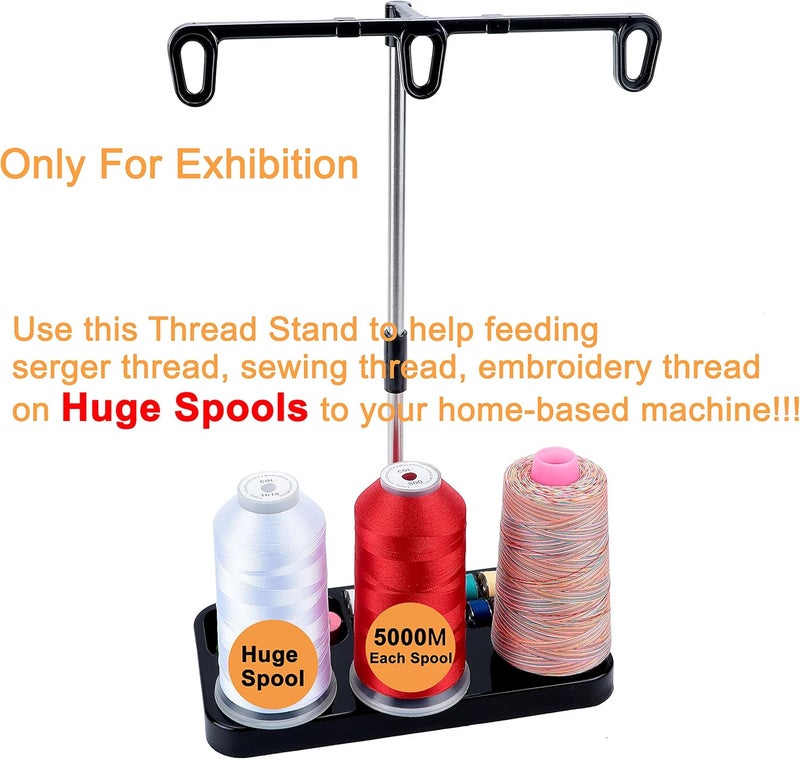 New brothread Light Weight Spool Thread Holder - 3 Holders Spool of Thread - for Embroidery, Sewing, Quilting and Overlock Machines - Four Colours for Choice - Black - Image 2