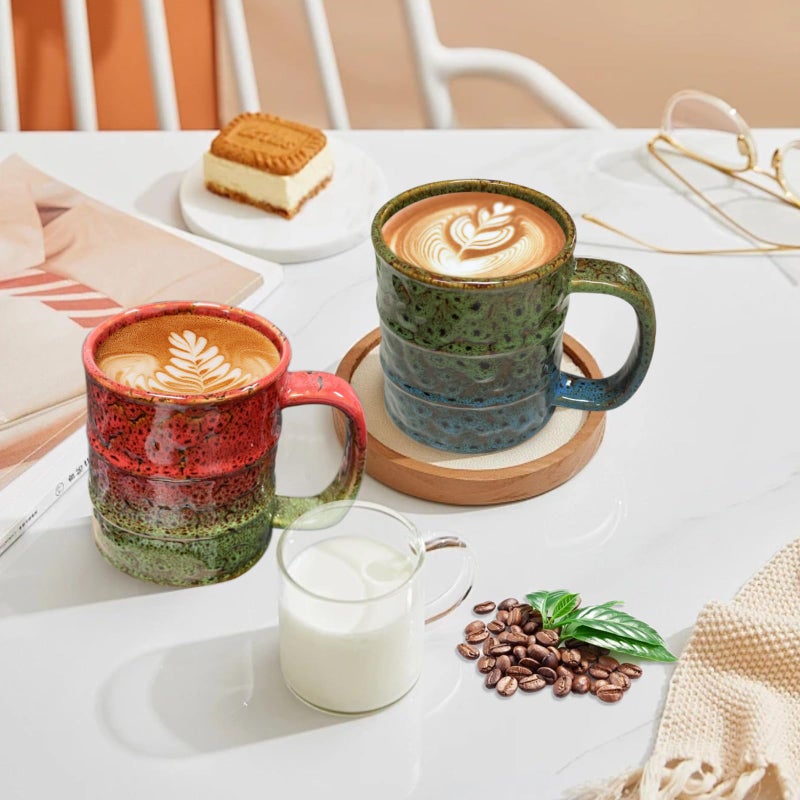LGQ Coffee Mugs Set of 4,12 Oz Coffee Cups Ceramic, Perfect for Office Family Gatherings - Dishwasher and Microwave Safe(4,Multicolor) - Image 2