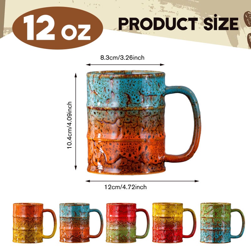 LGQ Coffee Mugs Set of 4,12 Oz Coffee Cups Ceramic, Perfect for Office Family Gatherings - Dishwasher and Microwave Safe(4,Multicolor) - Image 3