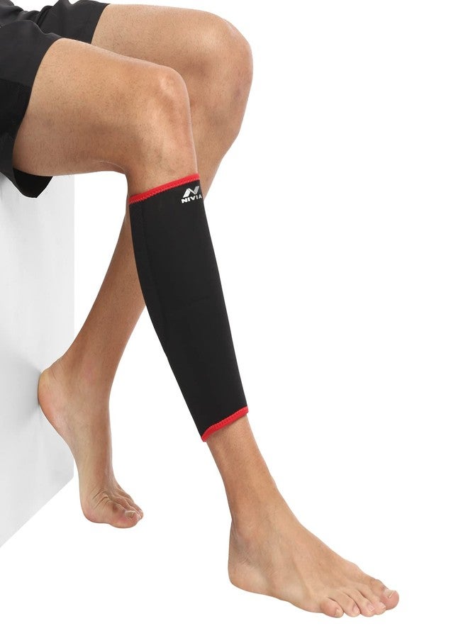 NIVIA Calf Support -Slip in Sleeve, Ankle Sleeves, Braces or Wraps, for Compression & Circulation Available in S | M | L & Black/Red Color, Used for All Kind of Impact Sports - Image 5