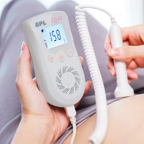 BPL Medical Technologies FD-02 Fetal Doppler Smart Noise Reduction & Heartbeat Detection Machine with in-Built Speaker for Home and Clinic Use - White - Image 1