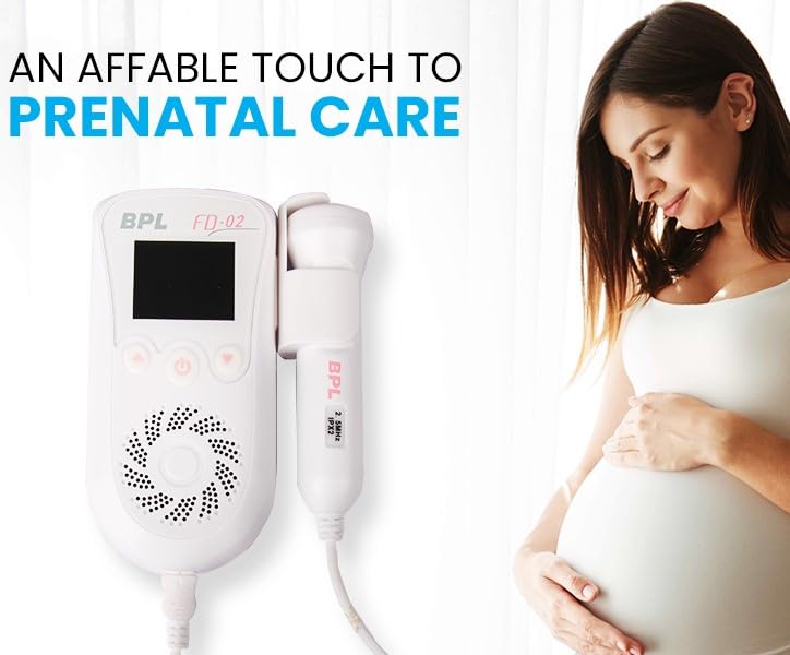 BPL Medical Technologies FD-02 Fetal Doppler Smart Noise Reduction & Heartbeat Detection Machine with in-Built Speaker for Home and Clinic Use - White - Image 2