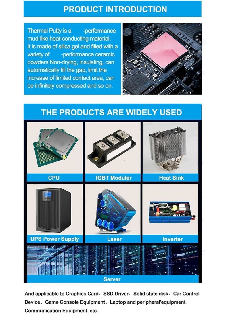 SYOSI Computer Thermal Paste, Heat-Resistant Thermal Compound for CPU GPU, Efficient PC Paste for Processor, All Cooler Master, Computer, High-Performance Pastes for Electronics Repair - Image 5