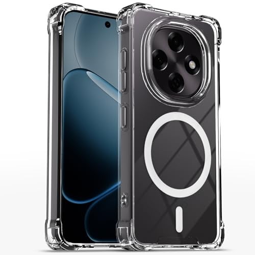 Pikkme Back Cover for Oppo F31 Pro 5G Mag-Safe Shockproof PC + TPU Protective Case Magnetic Support Bumper Case (Transparent Mag-Safe) - Image 1