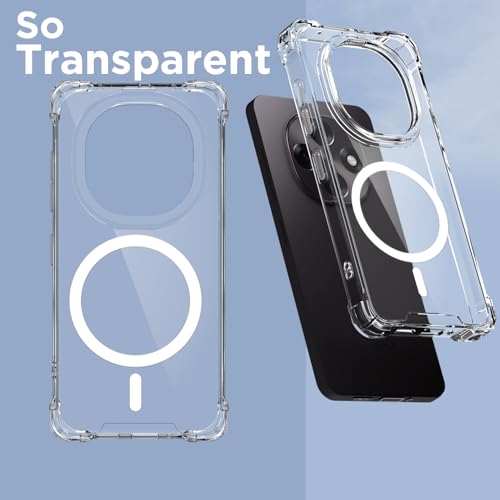 Pikkme Back Cover for Oppo F31 Pro 5G Mag-Safe Shockproof PC + TPU Protective Case Magnetic Support Bumper Case (Transparent Mag-Safe) - Image 2