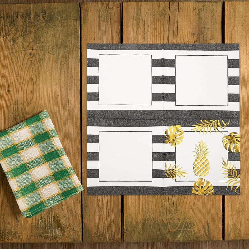 Elegant Gold Foil Printed Disposable Dinner Napkins 40pcs for Wedding Birthday Party - Image 4