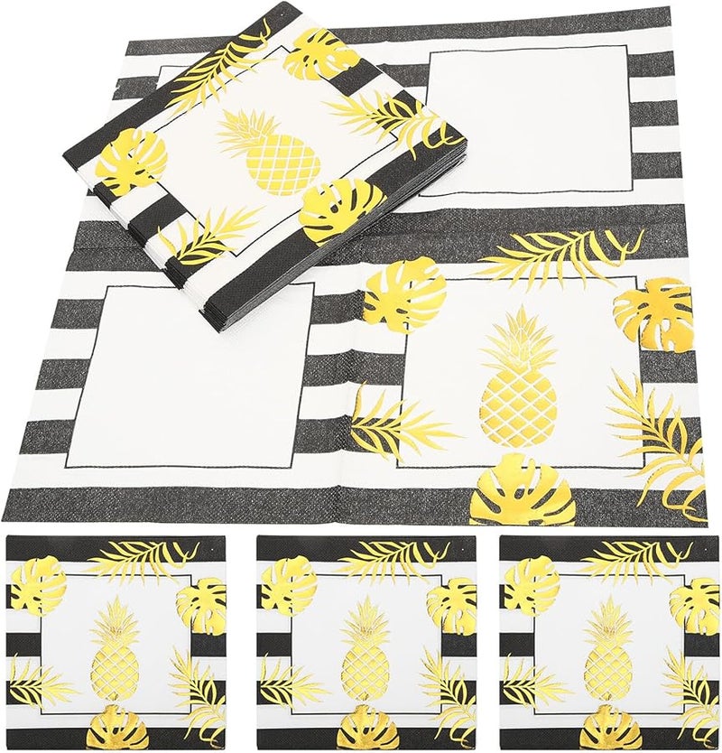 Elegant Gold Foil Printed Disposable Dinner Napkins 40pcs for Wedding Birthday Party - Image 2