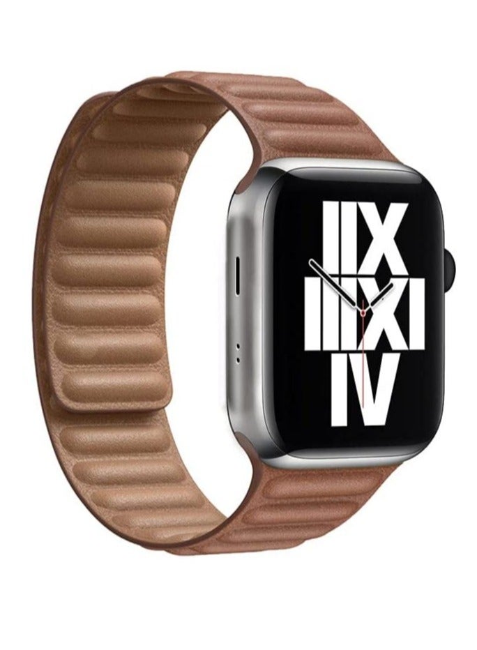 Leather Magnetic Replacement Strap Adjustable Wristbands Compatible with Apple Watch Ultra 49mm - Image 1
