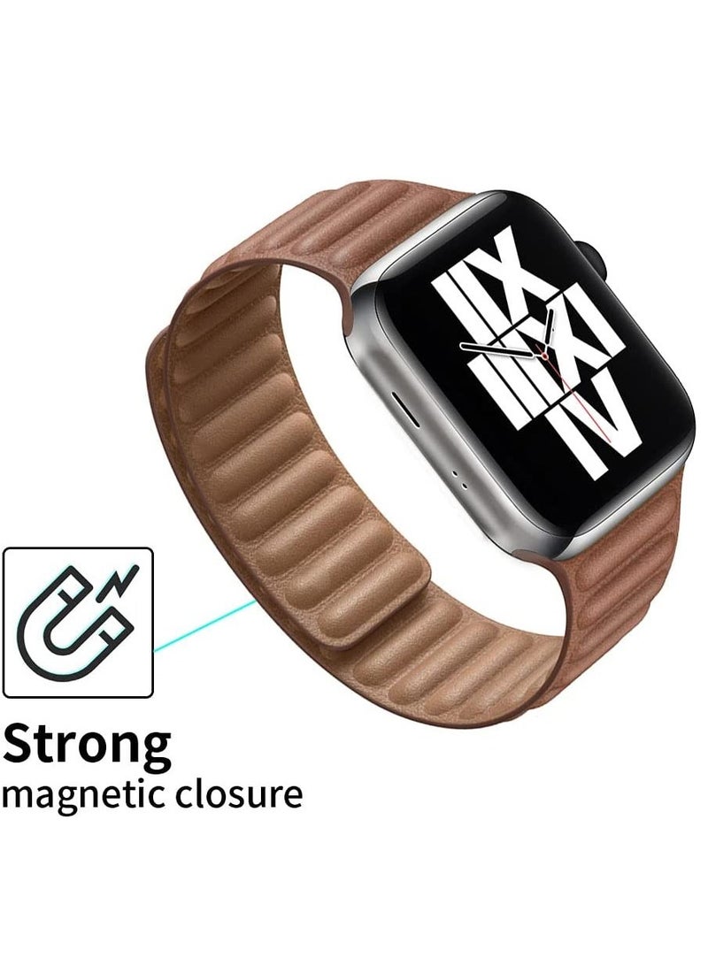 Leather Magnetic Replacement Strap Adjustable Wristbands Compatible with Apple Watch Ultra 49mm - Image 4