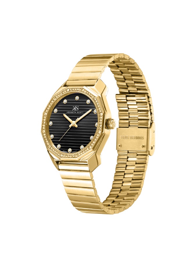 KENNETH SCOTT Women's Stainless Steel Analog Watch K24505-GBGB - 33 mm  - Image 2