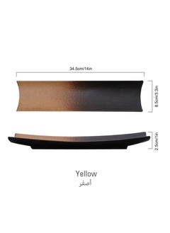 Wmlhome Creative sushi restaurant restaurant hotel long-column long square ceramic 14in/34.5cm plate large plate dessert snack retro tableware  - Image 2