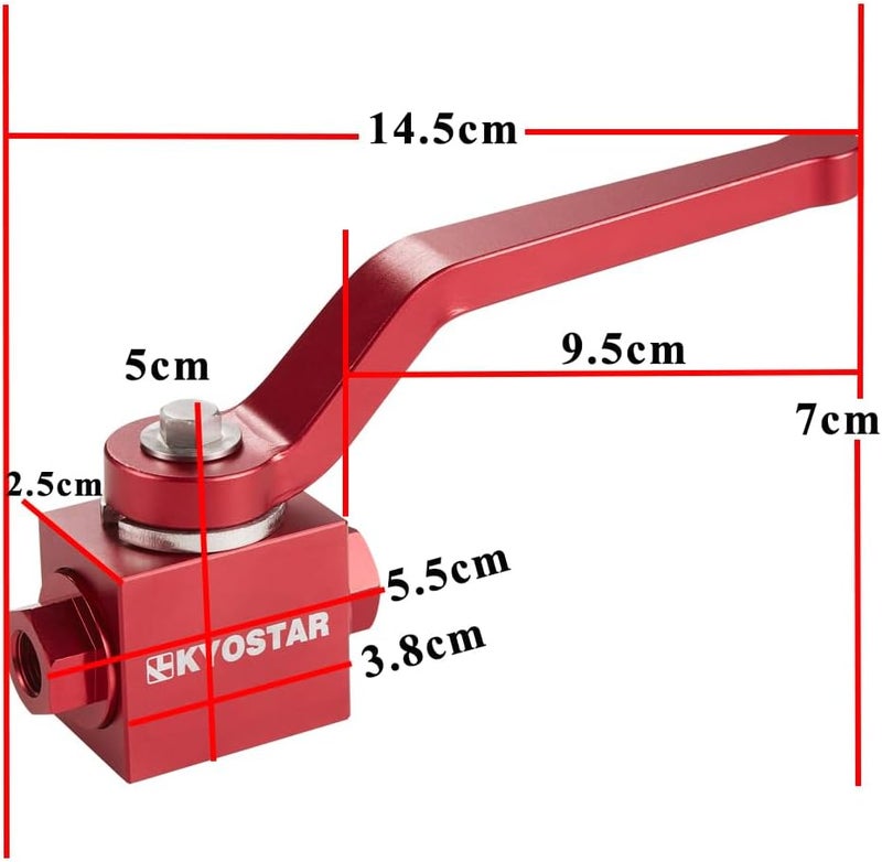 KYOSTAR 1/8" NPT Brake Line Lock Shut Off Valve Billet Aluminium Red - Image 5