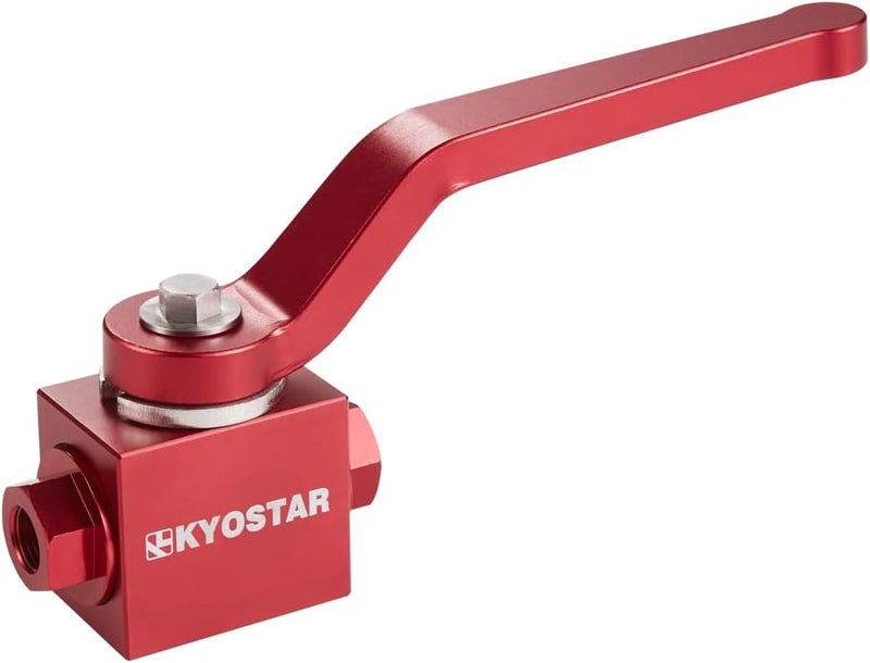 KYOSTAR 1/8" NPT Brake Line Lock Shut Off Valve Billet Aluminium Red - Image 1
