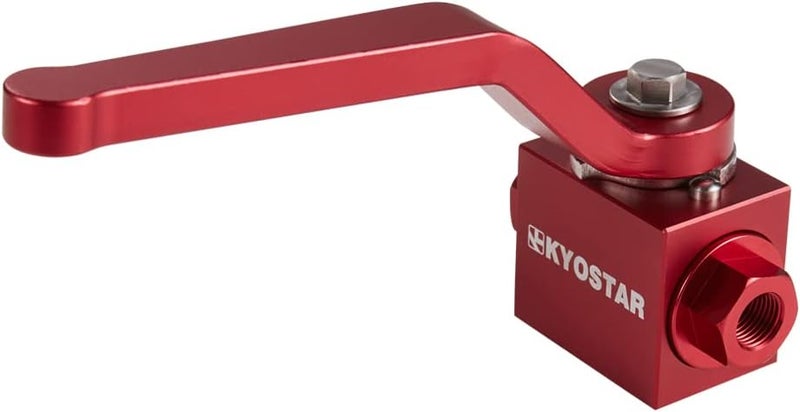 KYOSTAR 1/8" NPT Brake Line Lock Shut Off Valve Billet Aluminium Red - Image 2