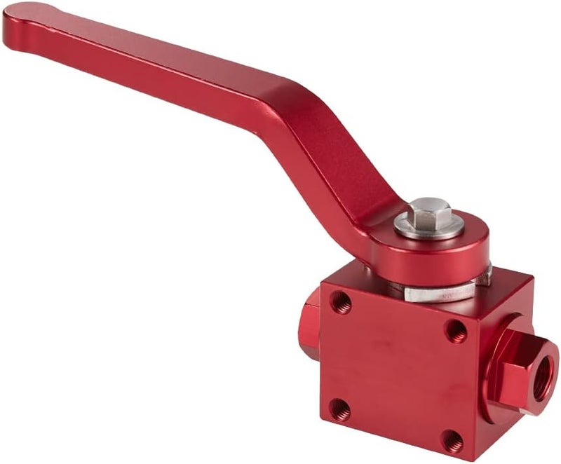 KYOSTAR 1/8" NPT Brake Line Lock Shut Off Valve Billet Aluminium Red - Image 3